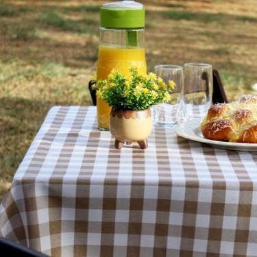 Imagem de Toalha de Mesa Retangular 10 Lugares Em Oxford Xadrez 3,00m X 1,45 Pic