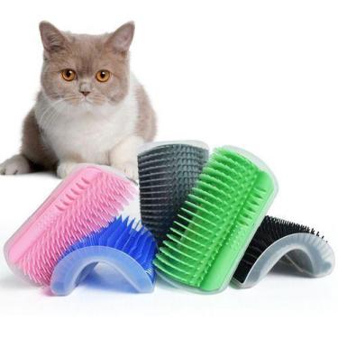 Imagem de Kit 2 escovas Massageadoras para Gatos com Catnip Escova de Parede E Q