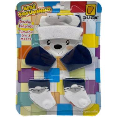 Imagem de Kit Touca, Luvas e Meias, 3 peças Recém Nascido - Duck, Único
