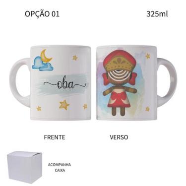 Imagem de Caneca 325ml Orixás Candomblé Umbanda Obá - LARANJA E MIMOS