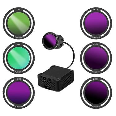 Imagem de BLAUEOCHI Conjunto de filtros UV CPL ND atualizados para DJI AVATA/03 Air Unity, pacote com 6 (UV/CPL/ND8/ND16/ND32/ND64), filtro ND para drone FPV autoconstruído, estrutura rotativa, instalação rápida e sólida, sem danos ao revestimento da lente