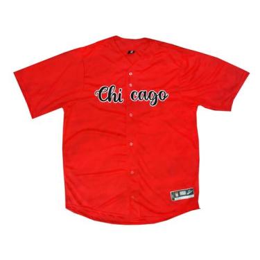 Imagem de Camisa Baseball Masculina M10 Slam Chicago, Vermelho, P