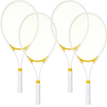 Imagem de Liliful 4 raquetes de tênis para adultos, recreativas, 4 jogadores, raquetes de tênis de 68 cm, raquetes de tênis leves a granel para mulheres, homens, treinamento de tênis e iniciantes, com overgrips