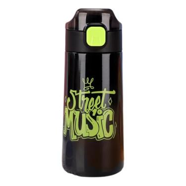 Imagem de Caneca de café com isolamento a vácuo de 500 ml com forro de aço inoxidável 316 de grau alimentício, boca larga, base antiderrapante de silicone e alça (preto)