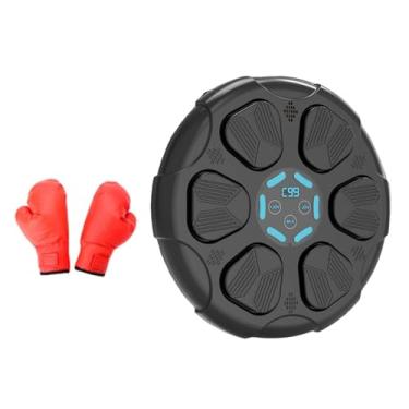 Imagem de Vaveren Máquina de boxe de música eletrônica Almofada de boxe inteligente Criança Adultos Música Boxe Parede Alvo para Equipamento Uso Doméstico Exercício de, Luvas Pretas para Adultos