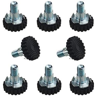 Imagem de TOVOT 8 peças M10 × 1,5 mm pés de nivelamento de móveis 30 mm pés de mesa parafuso em pés de móveis ajustáveis Niveladores resistentes com porcas em T para armário de cadeira