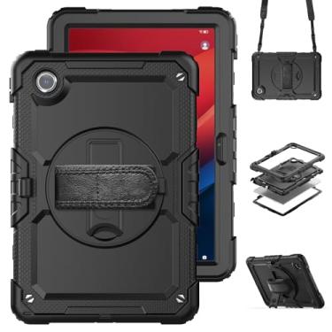 Imagem de Gylint Capa para Lenovo Tab K11 11'' 2024 / M11 TB330FU /Lenovo Xiaoxin Pad 2024 TB331FC, com protetor de tela, alça de mão, alça de ombro, suporte giratório preto