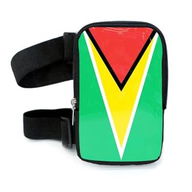 Imagem de Bolsa de coxa com bandeira | Arnês de perna para mulheres | Bolsa de cintura para atividades ao ar livre | Pochete de caminhada de carnaval com alças ajustáveis, Guiana, One Size, Bolsa de coxa