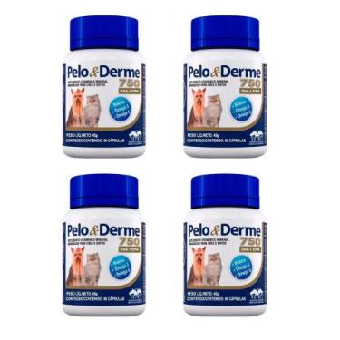 Imagem de Pelo e Derme 750mg Dhaepa 60 Cps 4 unidades - Vetnil