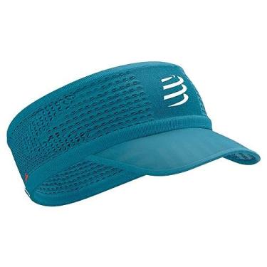 Imagem de COMPRESSPORT Spiderweb Headband - Faixa de cabeça com aba Azul Pacífico, Unissex, para atletas e adultos ativos, Vários esportes, One Size