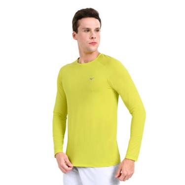 Imagem de Camiseta Manga Longa de Corrida Masculina Mizuno Pro Uv +50, Verde, M
