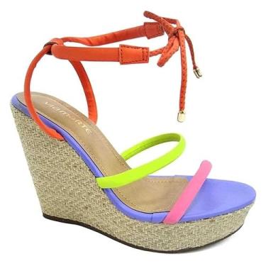 Imagem de Sandália Via Marte Anabela Alta 22-15110 Aurora/Lima/Cenoura