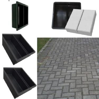 Imagem de 03 Forma De Bloquete Molde Bloco De Concreto 20x10x6 Paver Tijolinho