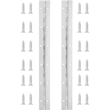 Imagem de Dobradiça de piano de aço inoxidável 304 de 2 peças, dobradiça contínua de 30 cm, dobradiça de piano contínua dobrável de fixação de espessura de 0,1 cm