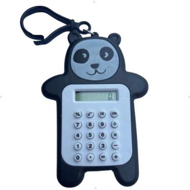 Imagem de Calculadora Ursinho Pequena Portátil de Bolso Eletrônica com chaveiro 