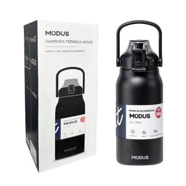 Imagem de Garrafa Térmica de Água 1700ml Aço Inoxidável com Canudo Portátil Café