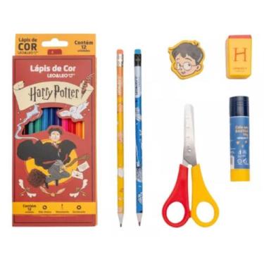 Imagem de Kit Material Escolar Harry Potter Completo Com Lápis De Cor - Leonora
