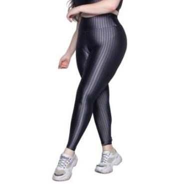 Imagem de Calça Legging Básica Plus Size New Zig 3D Vekyo Poliamida Cós Alto de Academia Fitness...