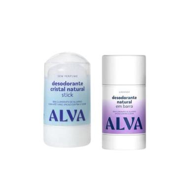 Imagem de Kit Alva Cristal Stick Vegano 60g + Desodorante em Barra Lavanda 55g -