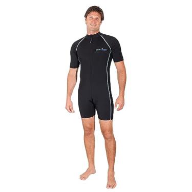 Imagem de EcoStinger Maiô masculino Shorty UV FPS 50+ e proteção de água-viva, preto e prateado, resistente ao cloro, Ponto preto e prata, PP