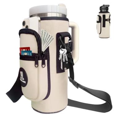 Imagem de Sports rabbit Suporte universal para garrafa de água – compatível com alça YETI de 1,134 g e garrafas retas – bolso grande para telefone, alça ajustável para trabalho, escritório, academia, atividades