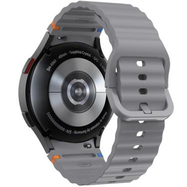 Imagem de DEALELE Pulseiras de substituição compatíveis com Samsung Galaxy Watch 7/6 / 5/4 de 40 mm / 44 mm / FE / 6 Classic / 5 Pro/4 Classic, pulseira de silicone sem lacunas de 20 mm para mulheres e homens