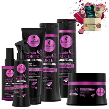 Imagem de Kit Haskell Cavalo Forte Hidra 300ml Completo