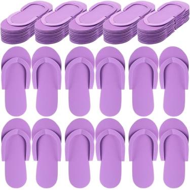 Imagem de JenPen 60 pares de chinelos descartáveis de pedicure de espuma spa pedi chinelos de pedicure dobráveis a granel para convidadas, mulheres, homens, salão, spa, hotel, chuveiro, pés, unhas, artigos de