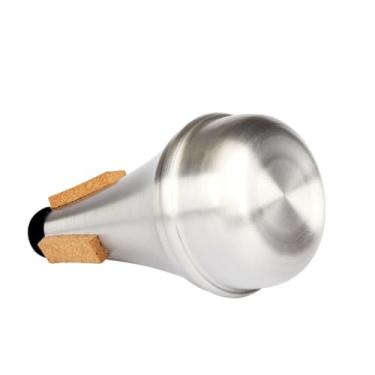 Imagem de ERINGOGO Trompete mudo para prática de jazz instrumento de sopro durável dispositivo mudo design reto para iniciantes acessório para amantes de trompete som de longa duração