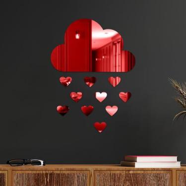 Imagem de Espelho Decorativo Chuva De Amor Vermelho - Inove Papéis de Parede