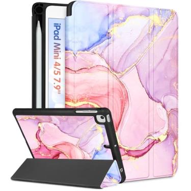 Imagem de Wazzasoft Capa para iPad Mini 4/5, para iPad Mini 5ª/4ª Geração, Capas Femininas Bonitas Meninas Fofólio Girly Teens Kids Kawaii Única Bonita com Suporte de Lápis para Apple iPad 5/4 Mini Case 7,9 Polegadas