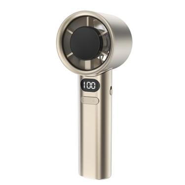 Imagem de WOTAO Ventilador portátil de alta velocidade, portátil, turbofan, ventilador elétrico recarregável por USB com suporte para exibição digital, 120 velocidades, infinitamente ajustável para acampamento