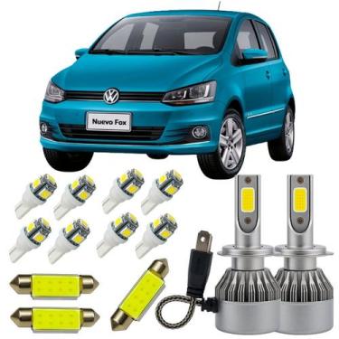 Imagem de Fox 2010/2014 Kit Led Farol Baixo Teto Placa Ré Farolete T10