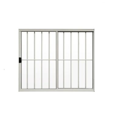 Imagem de Janela De Alumínio De Correr 100x100cm 2 Folhas Grade Branco