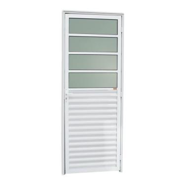 Imagem de Porta De Cozinha Linha 25 Vidro Boreal 210Cm X 80Cm Brimak Branco