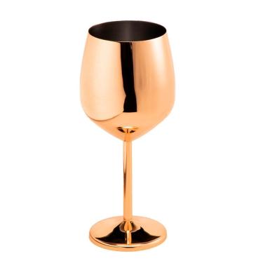 Imagem de Taça Metalizada Vinho Drink Gyn Festa Buffet Rosé Gold 500ml
