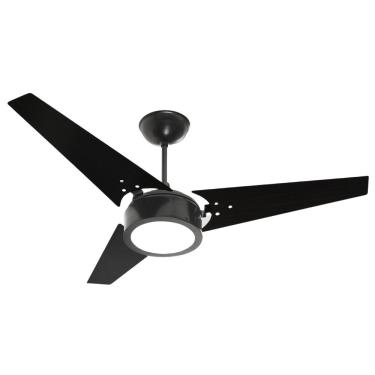 Imagem de Ventilador De Teto Venti-delta Ideal Led 3 Pás Preto Luz Branca 6000k 110v