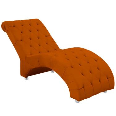 Imagem de Espreguiçadeira Recamier Divã Para Sala E Clínica Veludo Cor Terracota