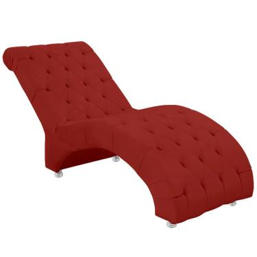 Imagem de Espreguiçadeira Recamier Divã Para Sala E Clínica Veludo Cor Marsala