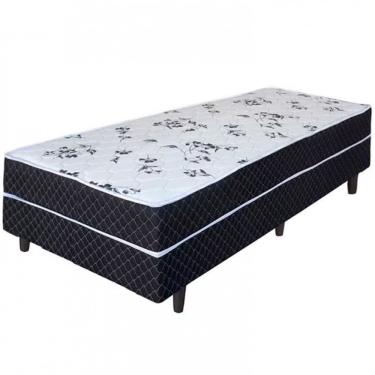 Imagem de Cama Box Conjugado De Solteiro Umaflex New Native Plus D28 Preto E Branco