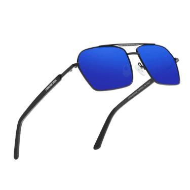 Imagem de Óculos De Sol Kingseven Polarizados Anti-reflexo Uv400 Design Quadrado Azul Marinho