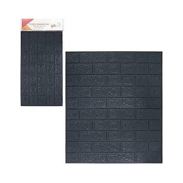 Imagem de Placa Decorativa 3D Preta, 70x77 cm, Efeito Tijolo, PVC