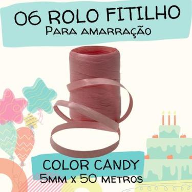 Imagem de Fitilho Rolo 06 unid para Embalagens e Presentes Prático e Versátil - 