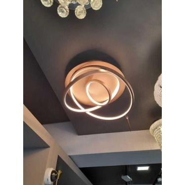 Imagem de Paflon Redondo Marrom Café Em Led - Perin e bressan, 110V/220V, Marrom