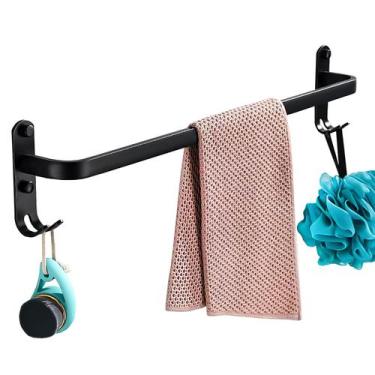 Imagem de Suporte de Toalha Banho Rosto Com Ganchos Banheiro Metal - Mm House