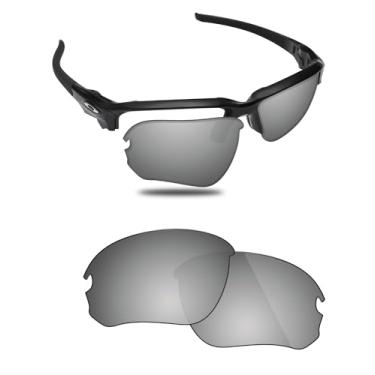 Imagem de Fiskr Lentes polarizadas de substituição compatíveis com óculos de sol Oakley Flak Draft OO9364, resistente a impactos e ajuste perfeito - prata metálica