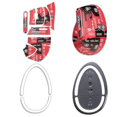 Imagem de NOUKAJU Fita de aderência de mouse para Logitech MX vertical, bordas curvas arredondadas, patins, kit de atualização de mouse profissional pré-cortado resistente ao suor autoadesivo (almofada de pé +