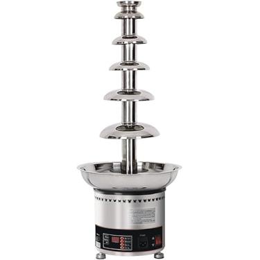 Imagem de Máquina De Fonte De Chocolate Comercial, 4/5/6/7 Tiers Derretedor De Cascata De Fondue De Chocolate, Temperatura Ajustável, Corpo De Aço Inoxidável 304, Fácil De Montar Para, 6 Tiers