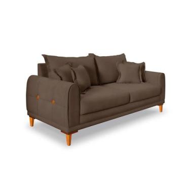 Imagem de Sofá 2 Lugares Lisboa Veludo Marrom 160 cm - Modern