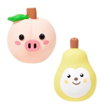 Imagem de SICOPEE Brinquedos fofos para cães que rangem, brinquedos de borracha de látex macio, pacote com 2 brinquedos para animais de estimação pequenos (rosa e amarelo)